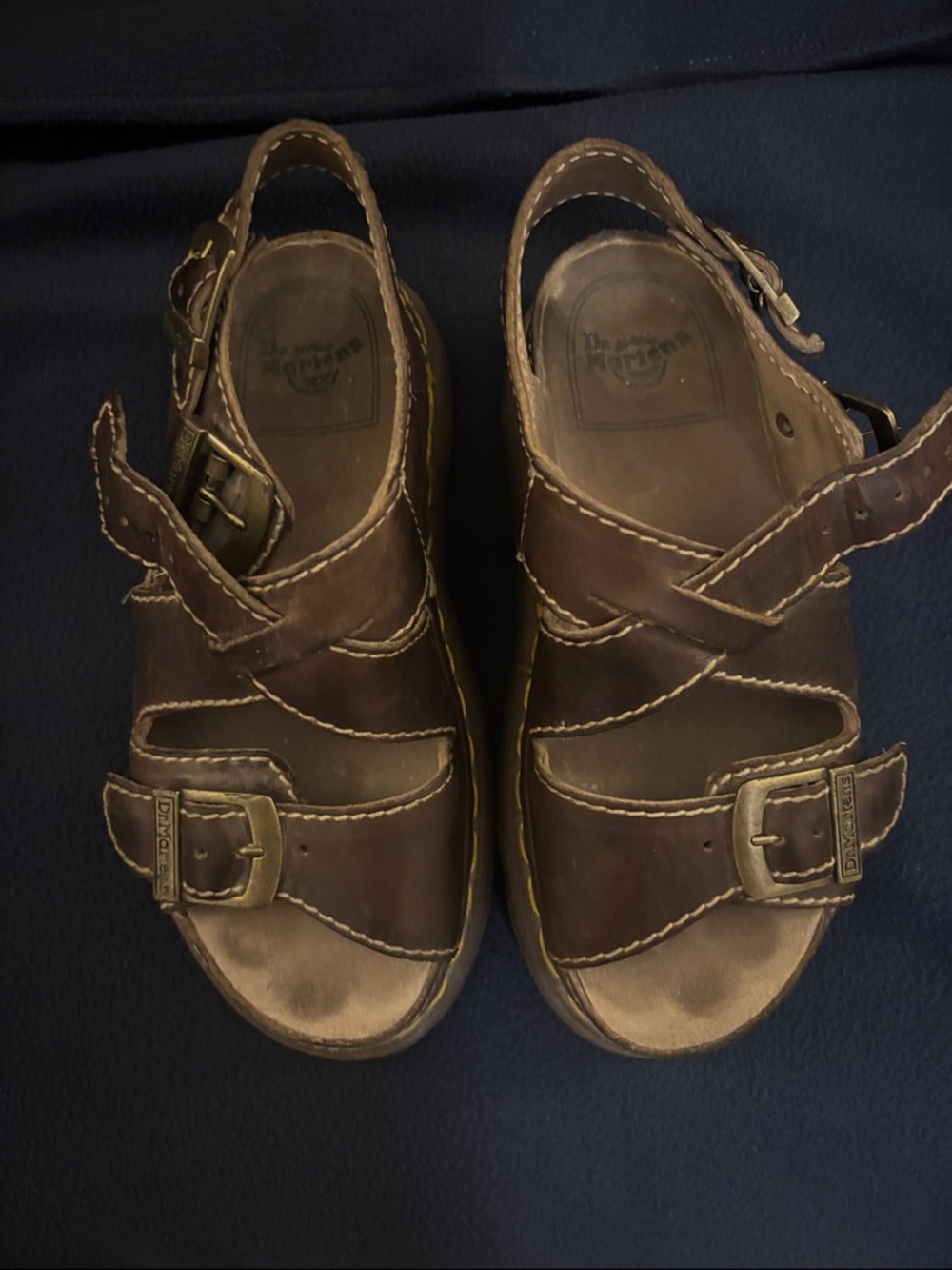 Dr. Martens Brown Leather Buckle Sandals
